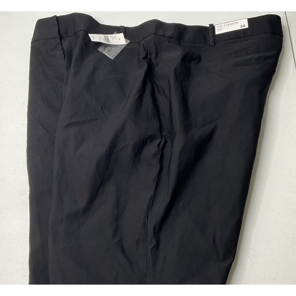 Lane Bryant 4 Season Pants Womens Sz 24 Plus Black Stretch Twill Ankle Trousers - Picture 4 of 6